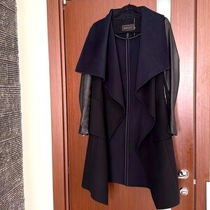 BCBG Max Azria Wool/Leather Wrap coat